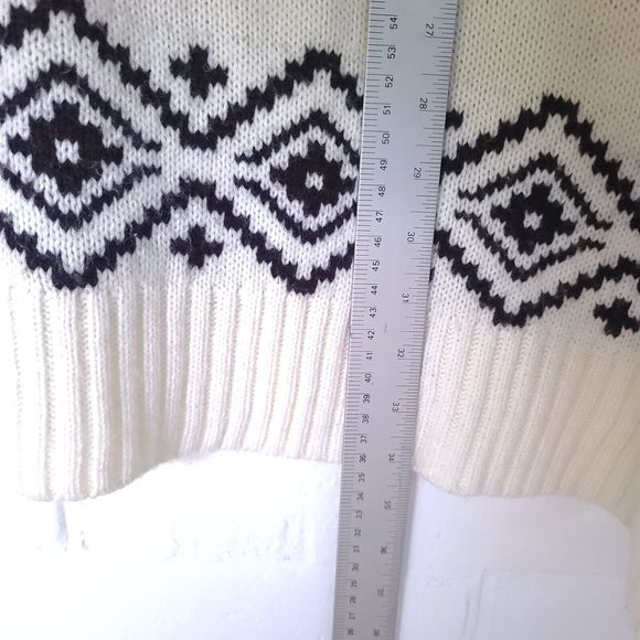 Lane Bryant plus size 18/20 W open front Geometric cardigan 3/4 sleeve ivory Wht - Picture 11 of 15